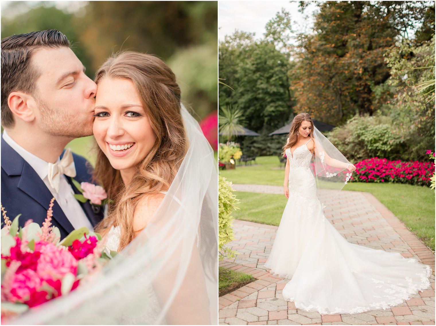 portraits of bride and groom at Shadowbrook