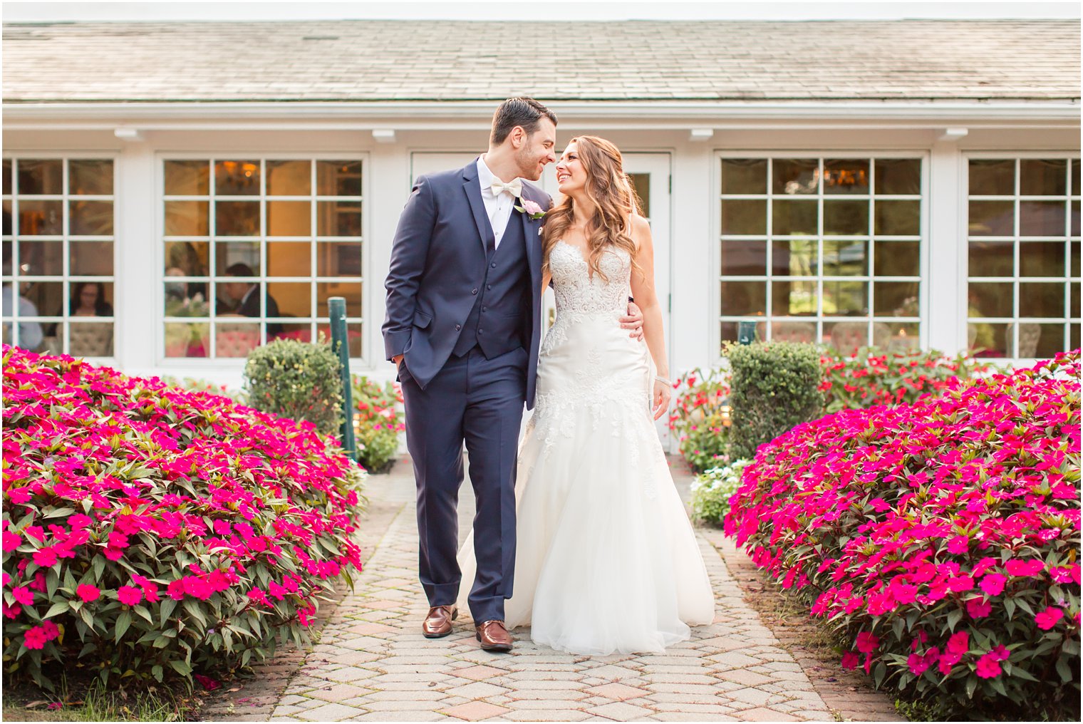 candid photo of bride and groom at Shadowbrook