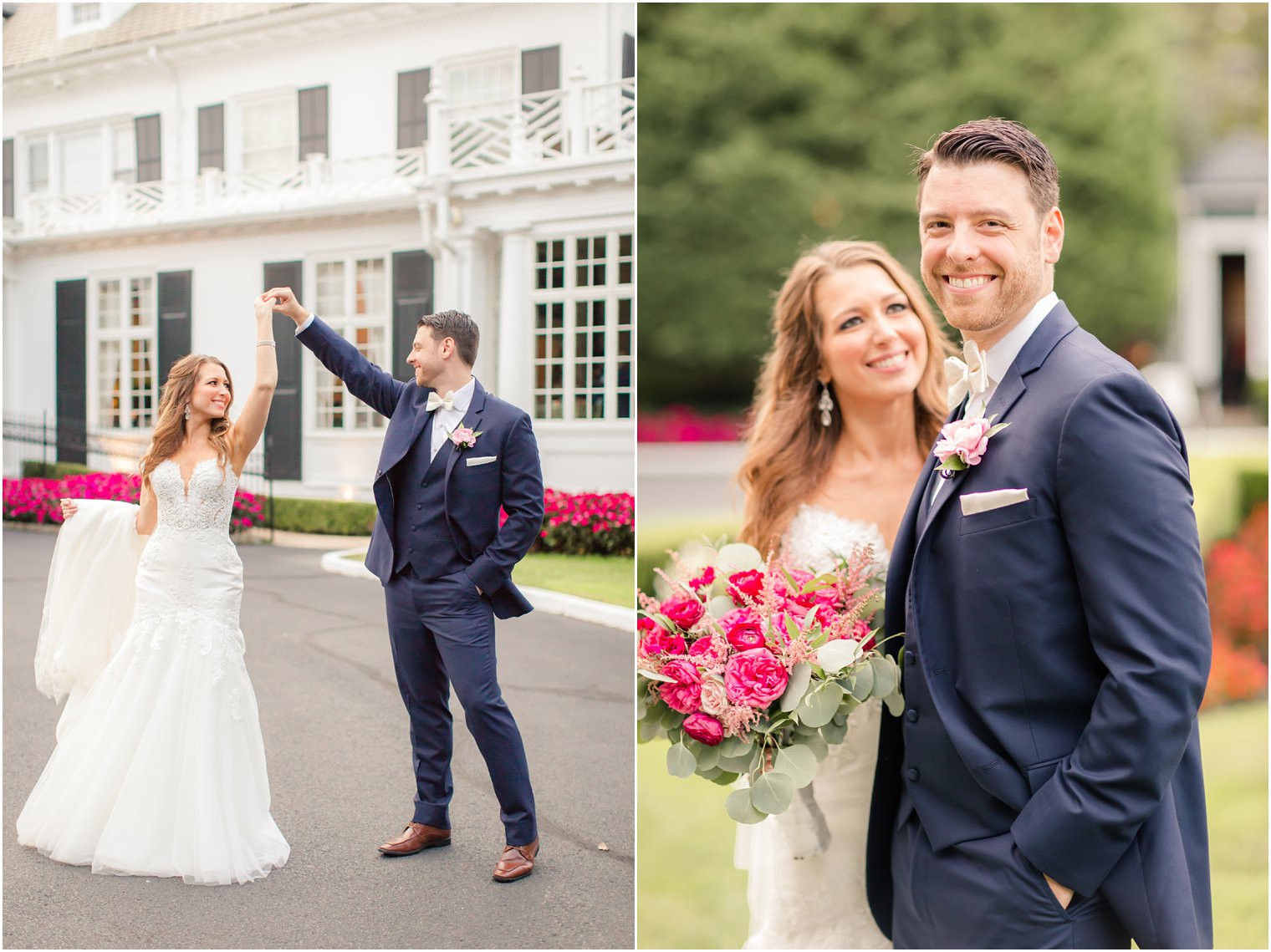 elegant couple on wedding day