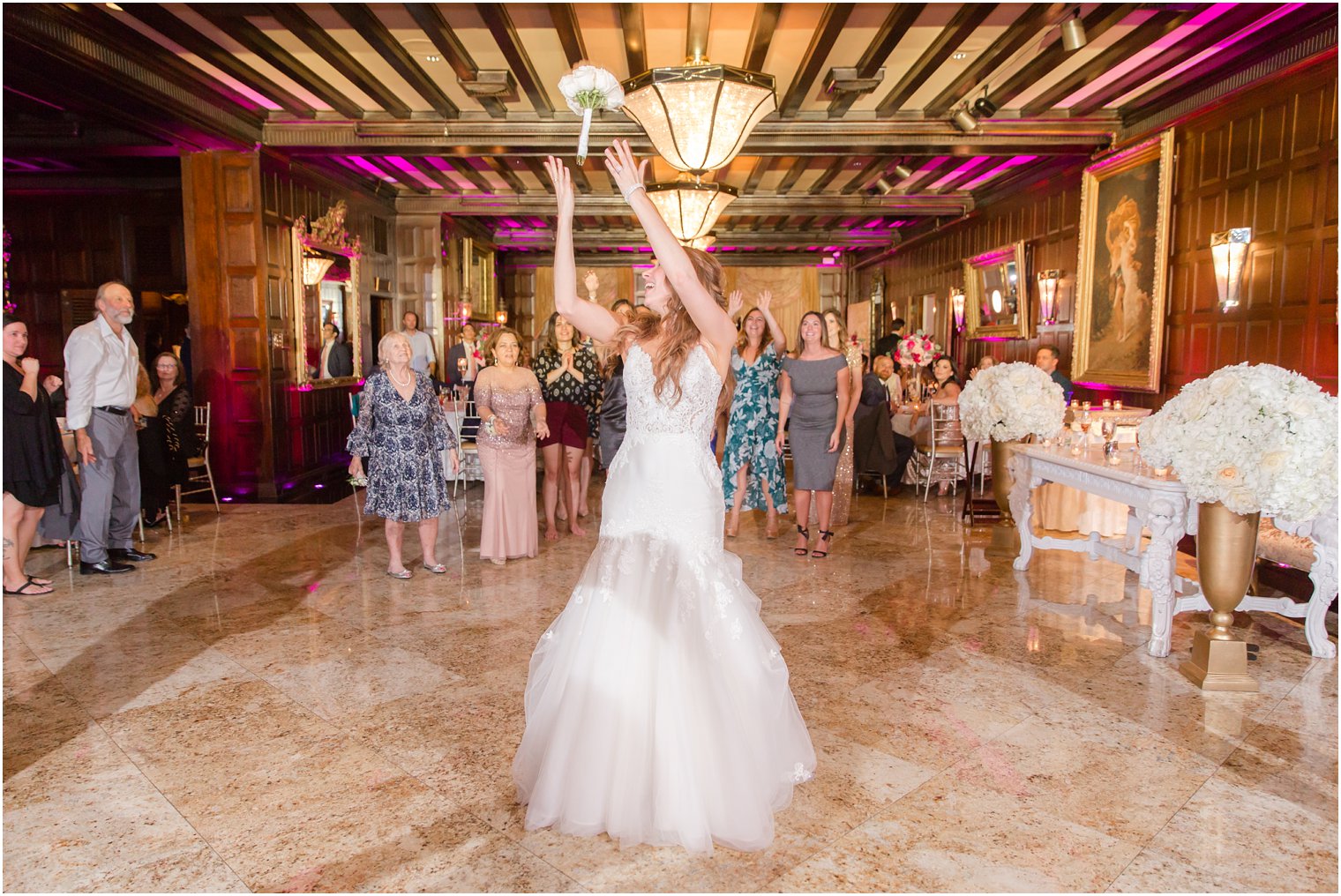 throwing the bouquet at Shadowbrook in Shrewsbury, NJ