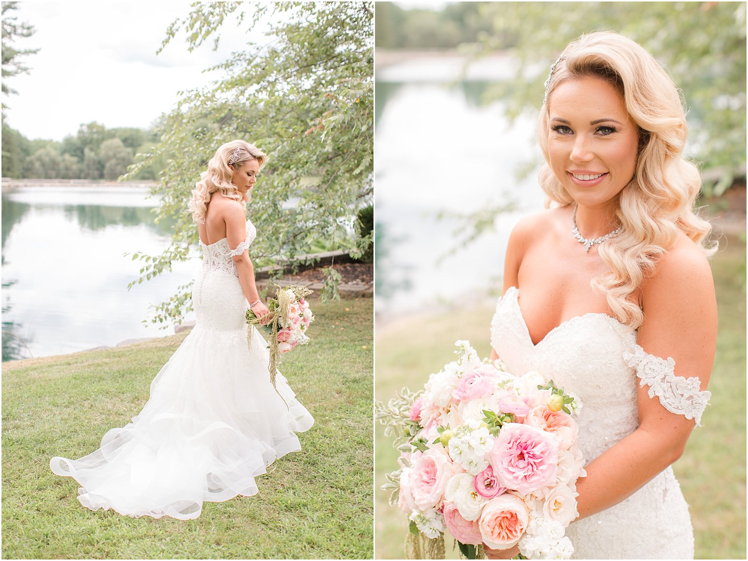classic bridal portraits of NJ bride on wedding day in Morilee wedding gown from Castle Couture photographed by Idalia Photography