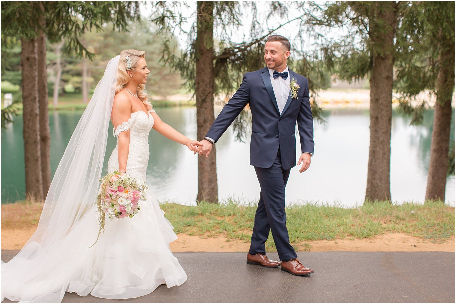 romantic wedding portrait at Windows on the Water at Frogbridge by Idalia Photography