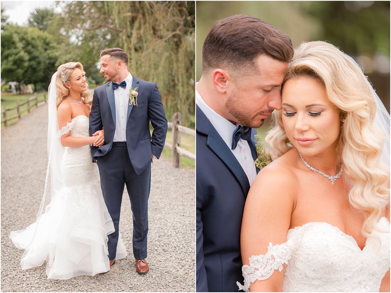 bride and groom snuggle during portraits at Windows on the Water at Frogbridge