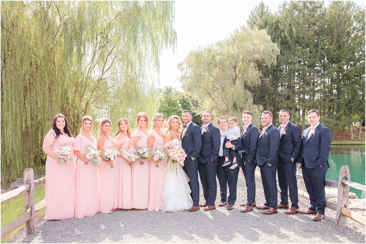 navy and light pink wedding inspiration for Windows on the Water at Frogbridge wedding