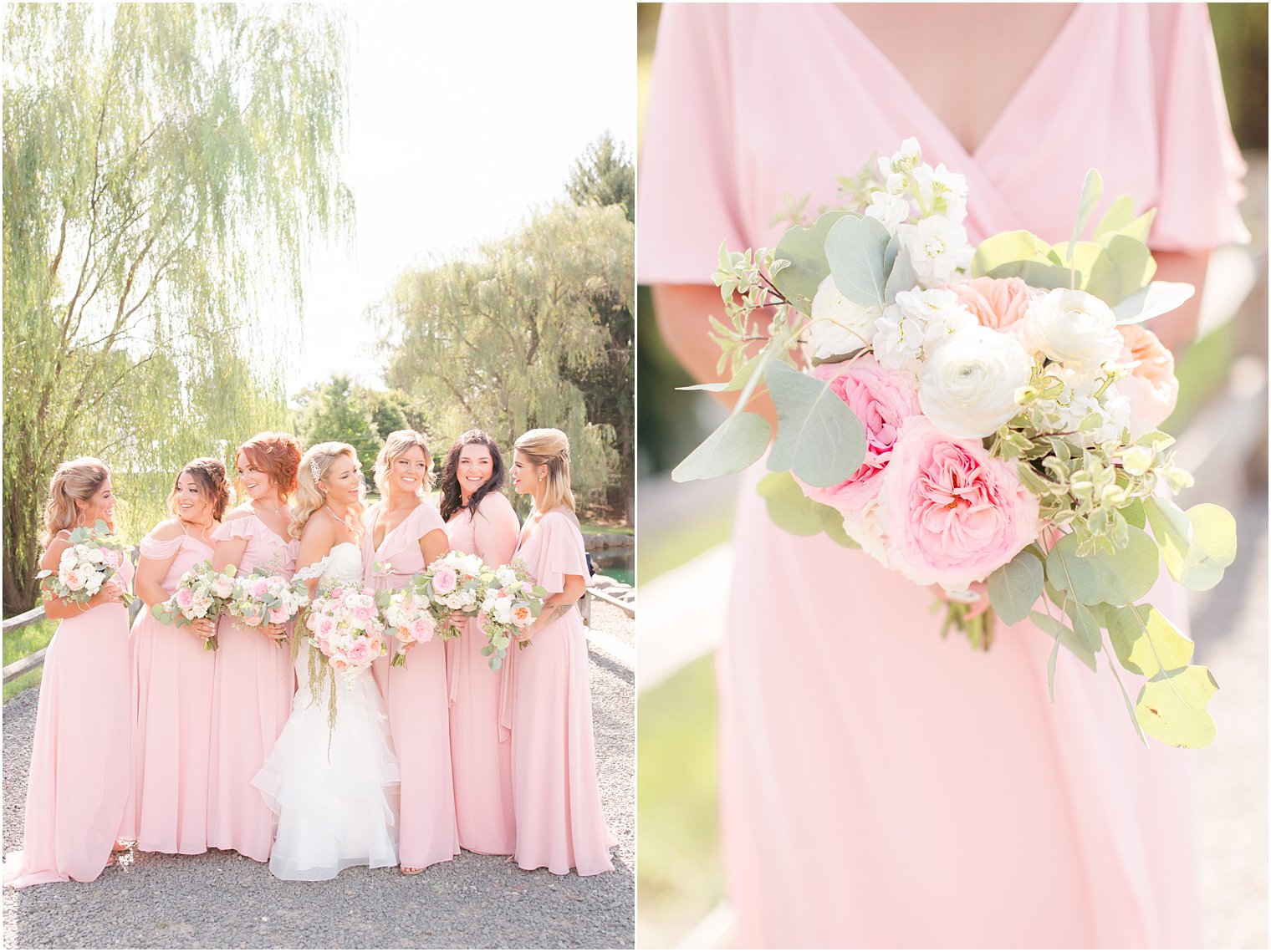 pale pink and ivory wedding bouquet by Peonies to Paintchips at Windows on the Water at Frogbridge