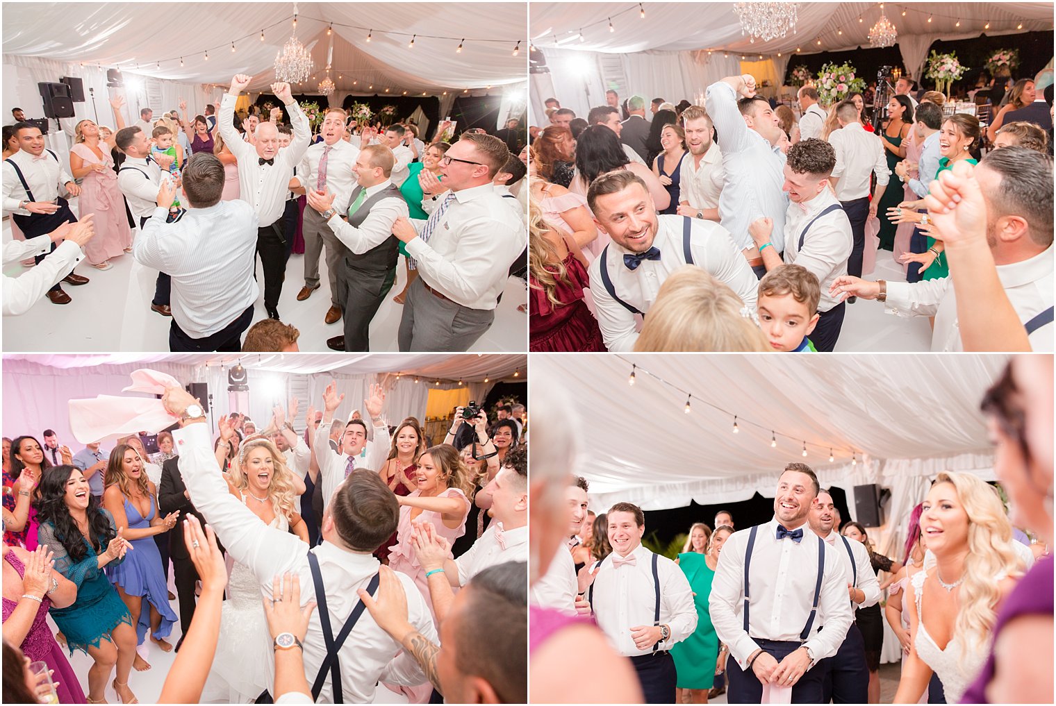 bride and groom dance with guests at Windows on the Water at Frogbridge