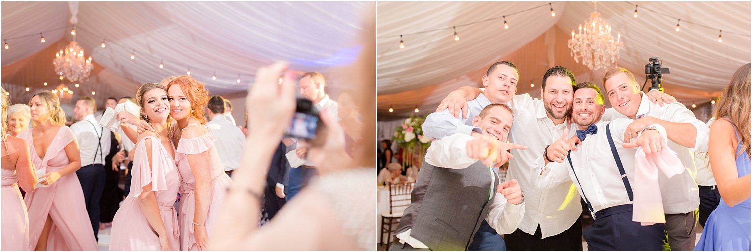 bridal party dancing during wedding reception at Windows on the Water at Frogbridge