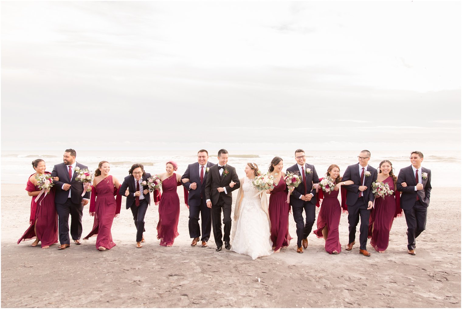 Candid photo of bridal party in Atlantic City