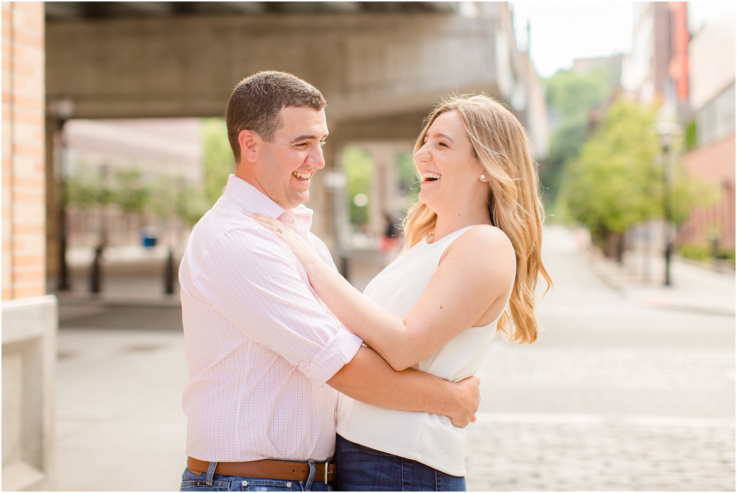 romantic engagement portraits with Idalia Photography in Hoboken NJ