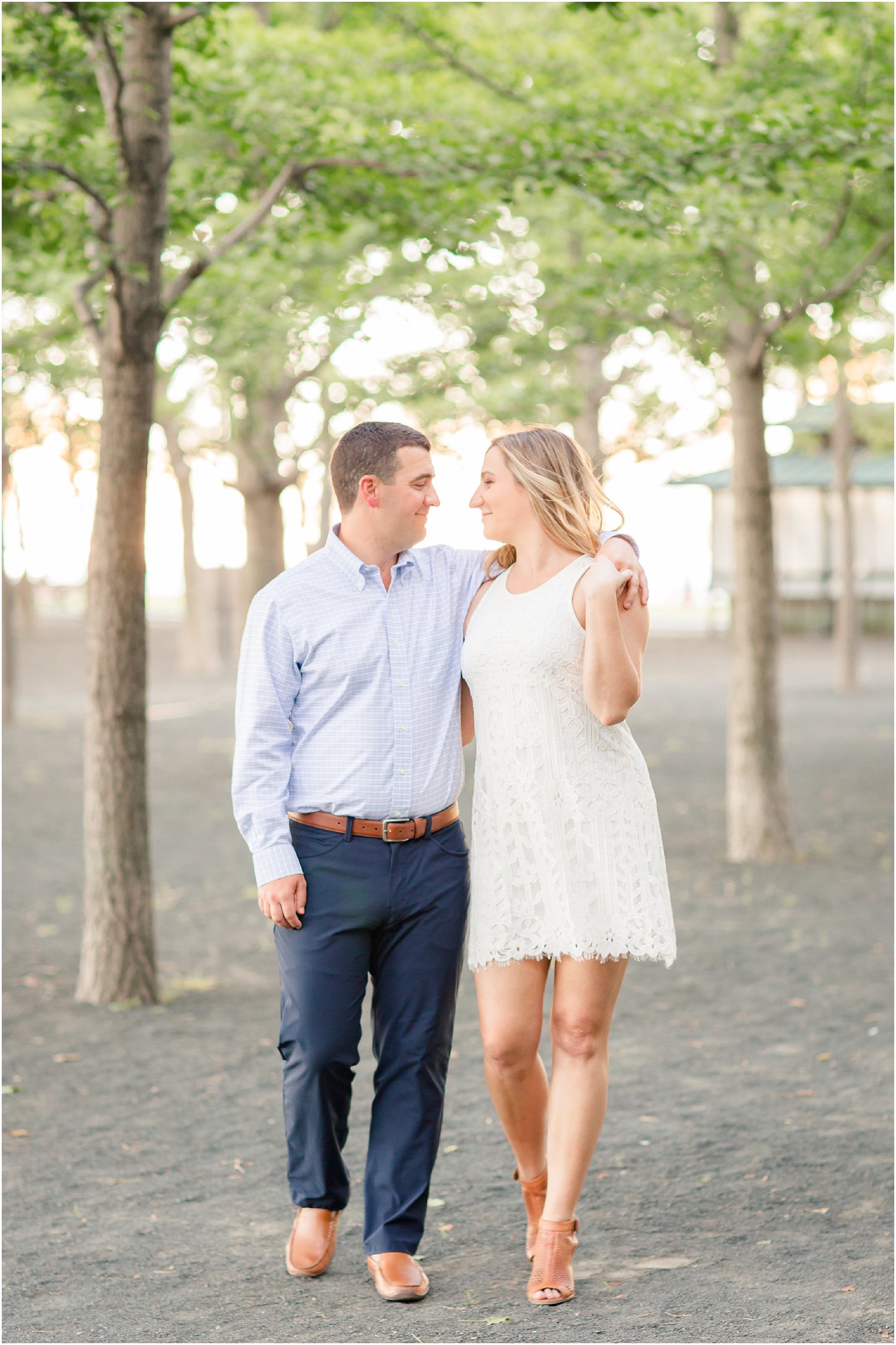 waterfront engagement portraits in Hoboken NJ