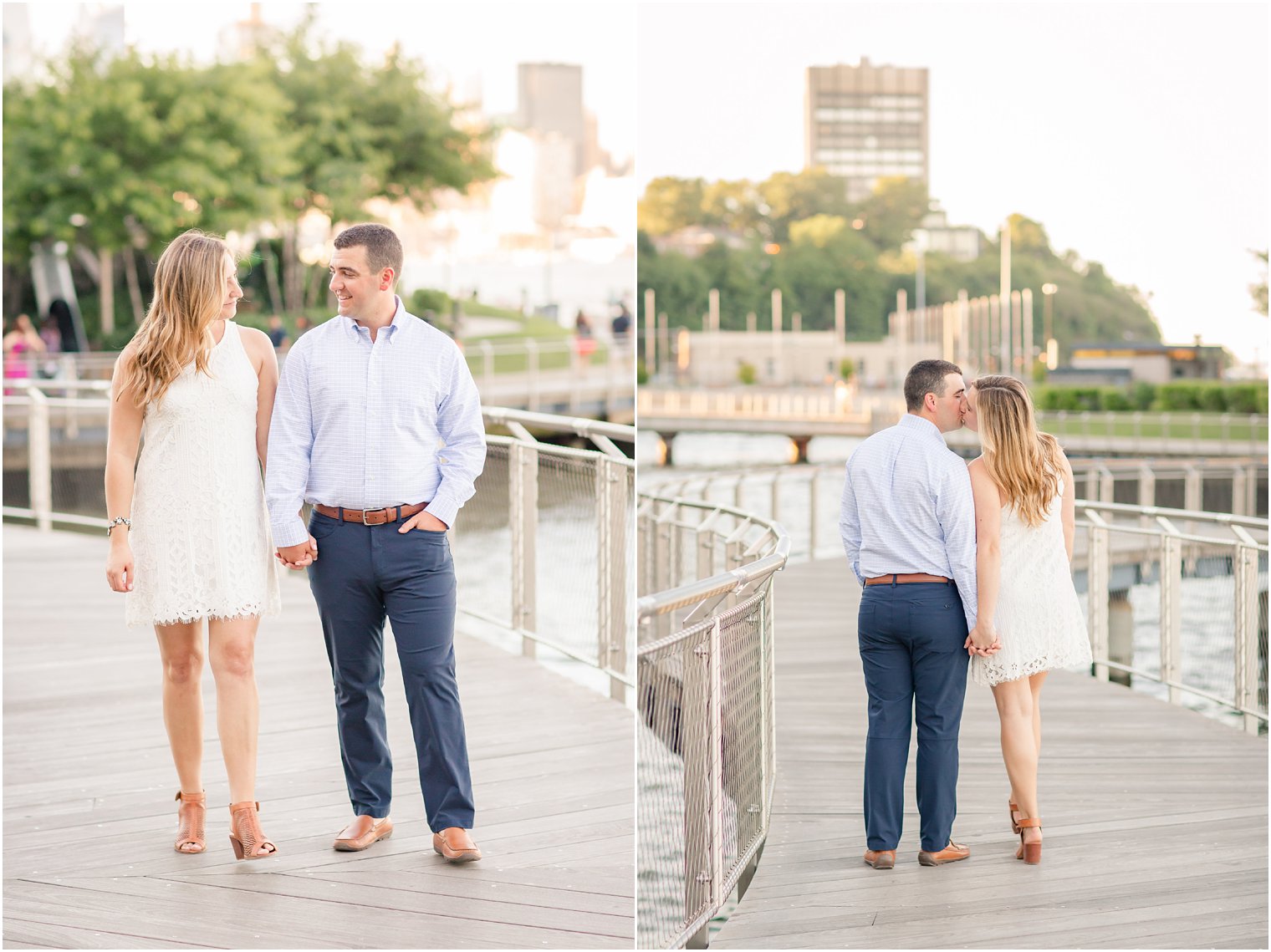 Idalia Photography captures waterfront Hoboken NJ engagement session