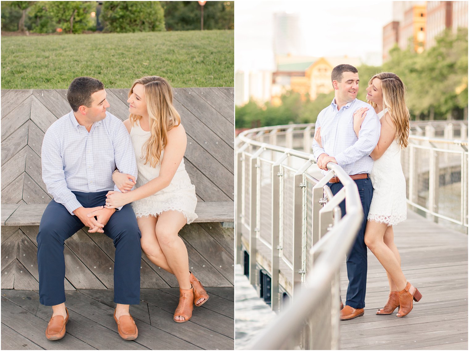 engagement portraits waterfront Hoboken NJ