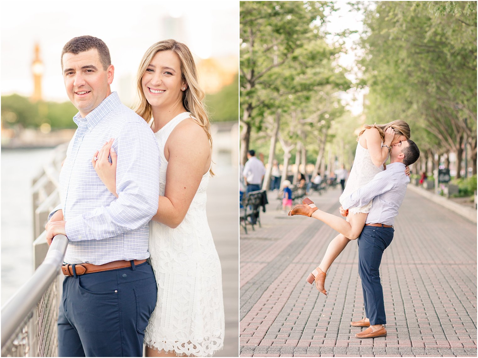 Hoboken NJ romantic engagement portraits with Idalia Photography