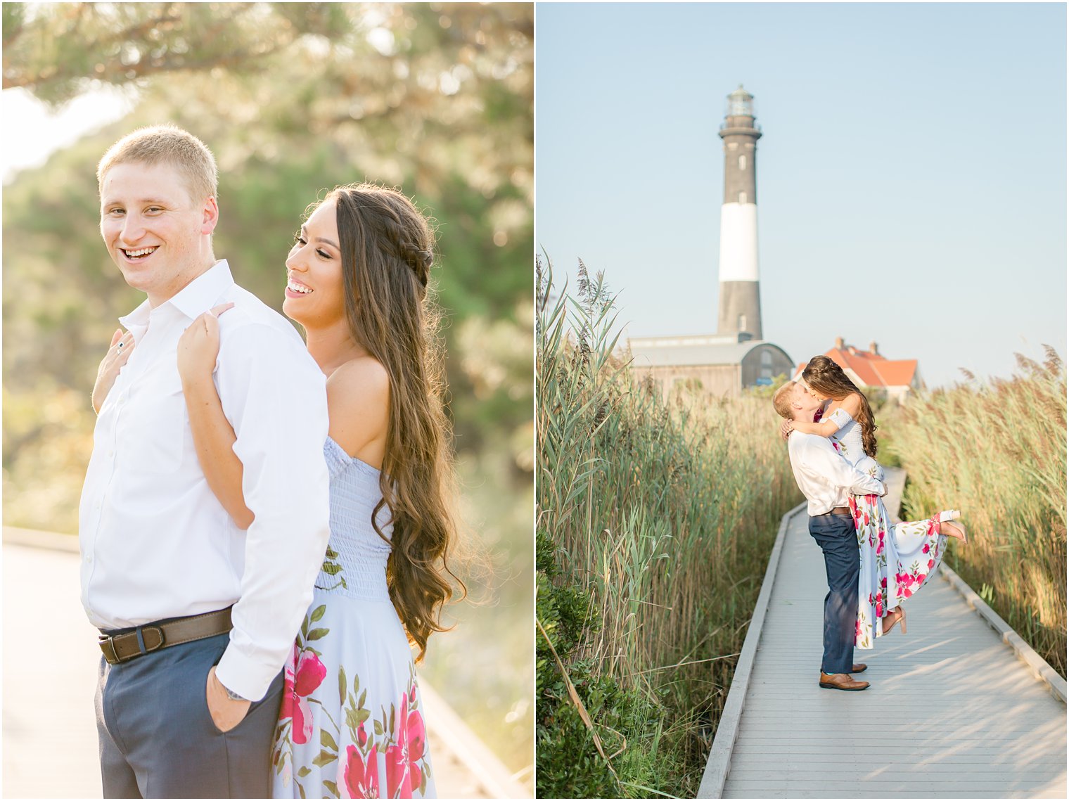 Fire Island lighthouse engagement with Idalia Photography