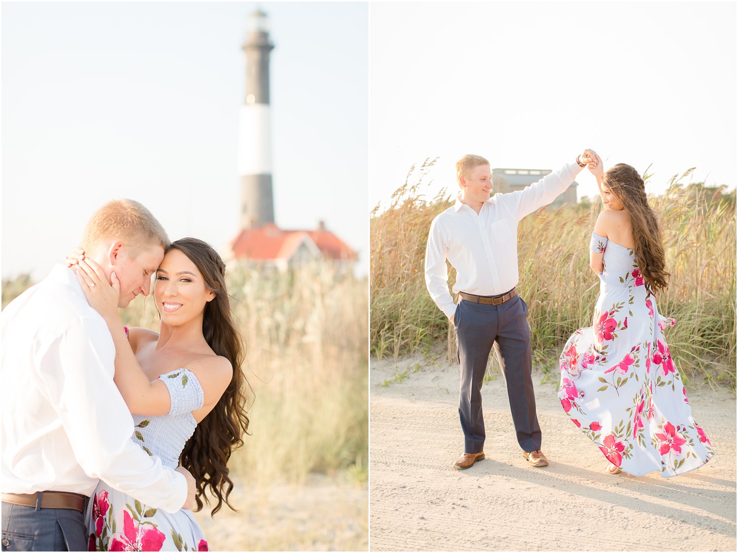 engagement session at Fire Island lighthouse by Idalia Photography
