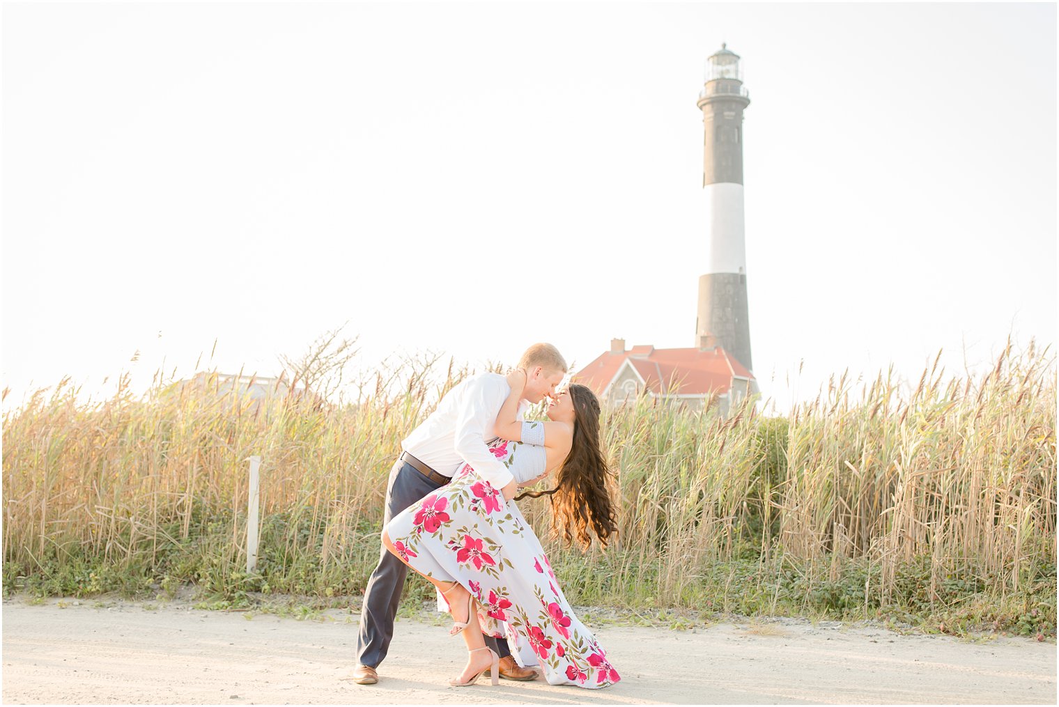 Fire Island engagement session at lighthouse with Idalia Photography