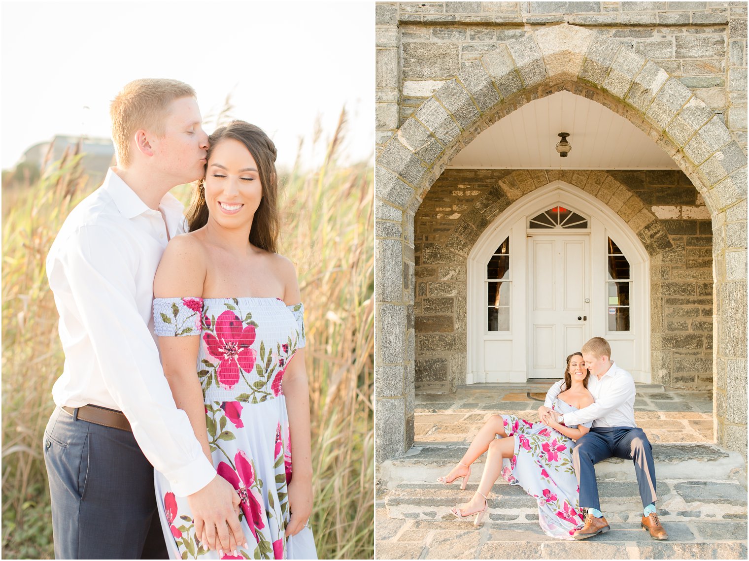 summer Fire Island lighthouse engagement session with Idalia Photography