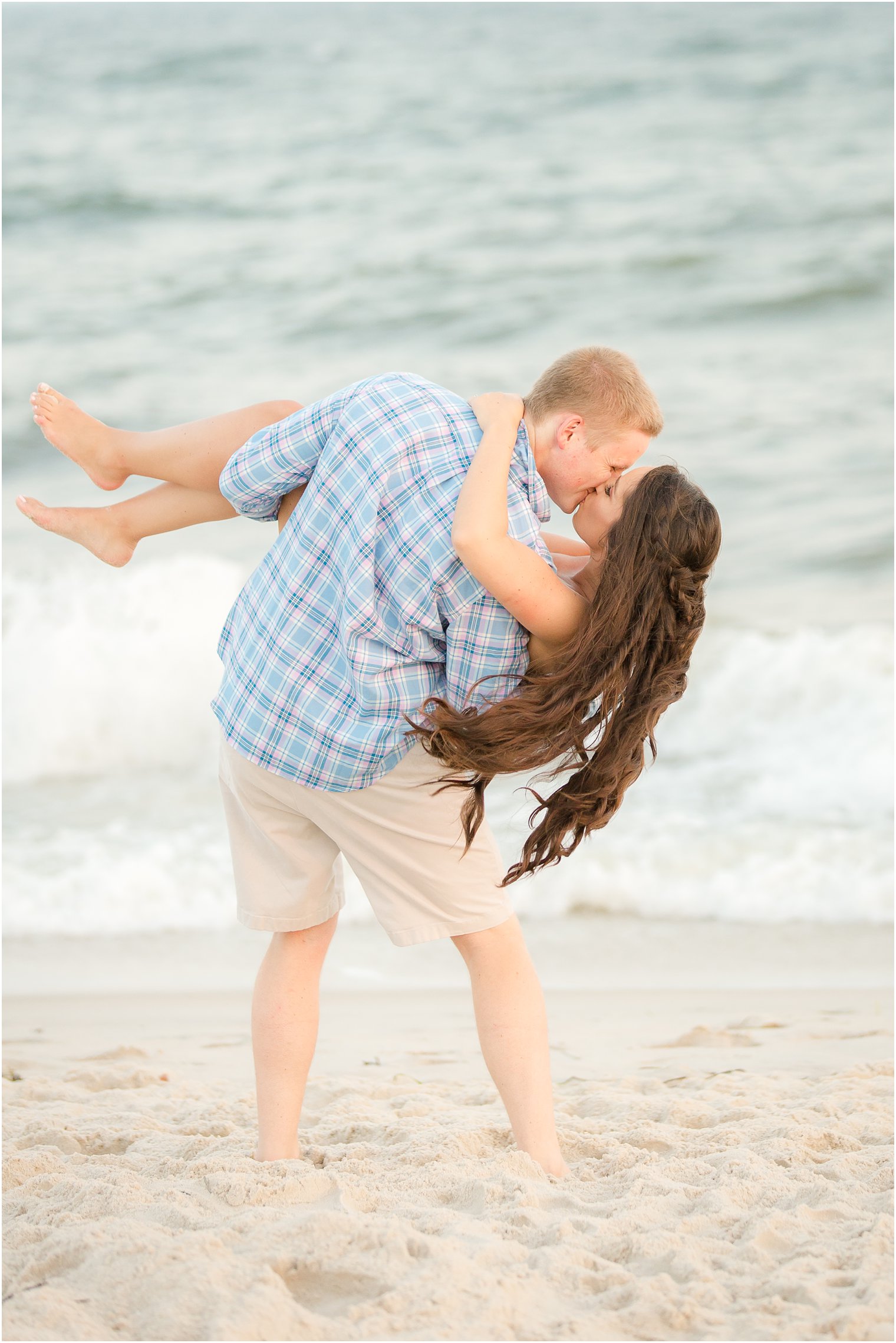 relaxed engagement portraits at Long Island with Idalia Photography