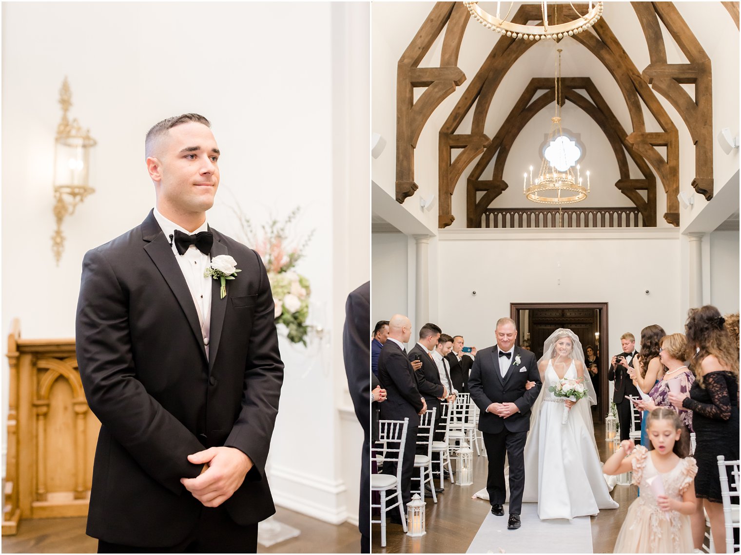 Bride's processional at Park Chateau Chapel