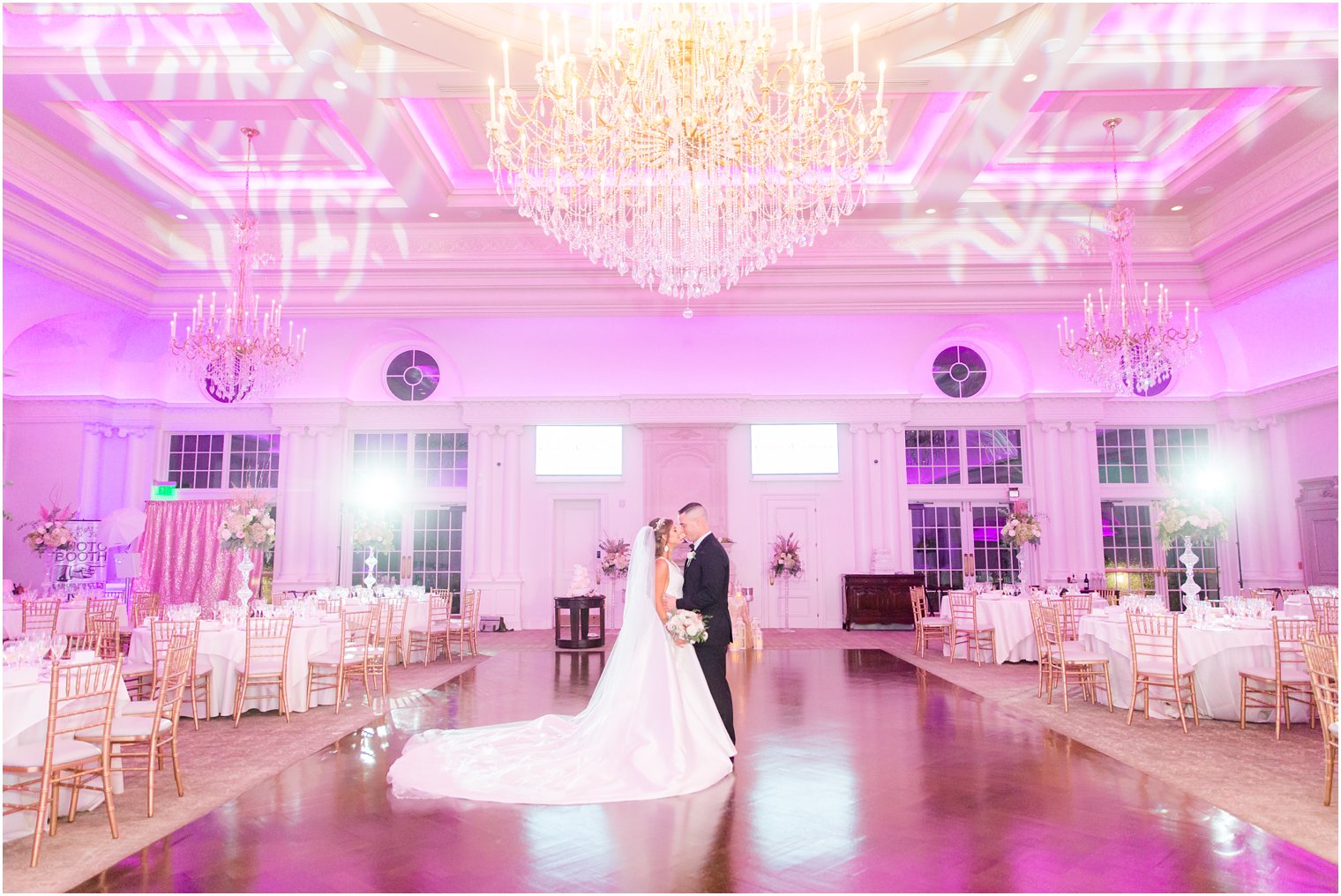 Empty ballroom photo of bride and groom at Park Chateau