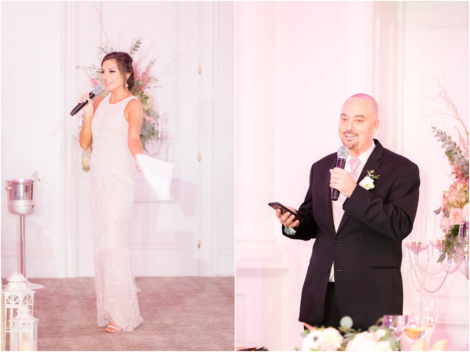 maid of honor and best man deliver their speeches