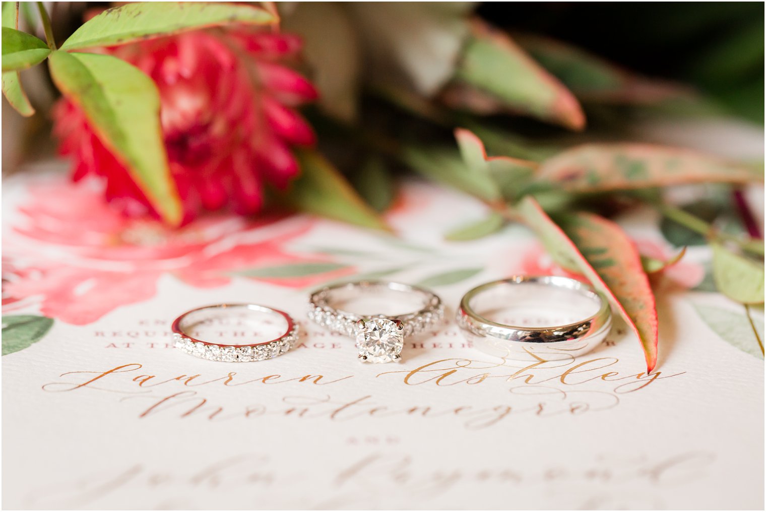 wedding rings photographed at Olde Mill Inn photographed by Idalia Photography