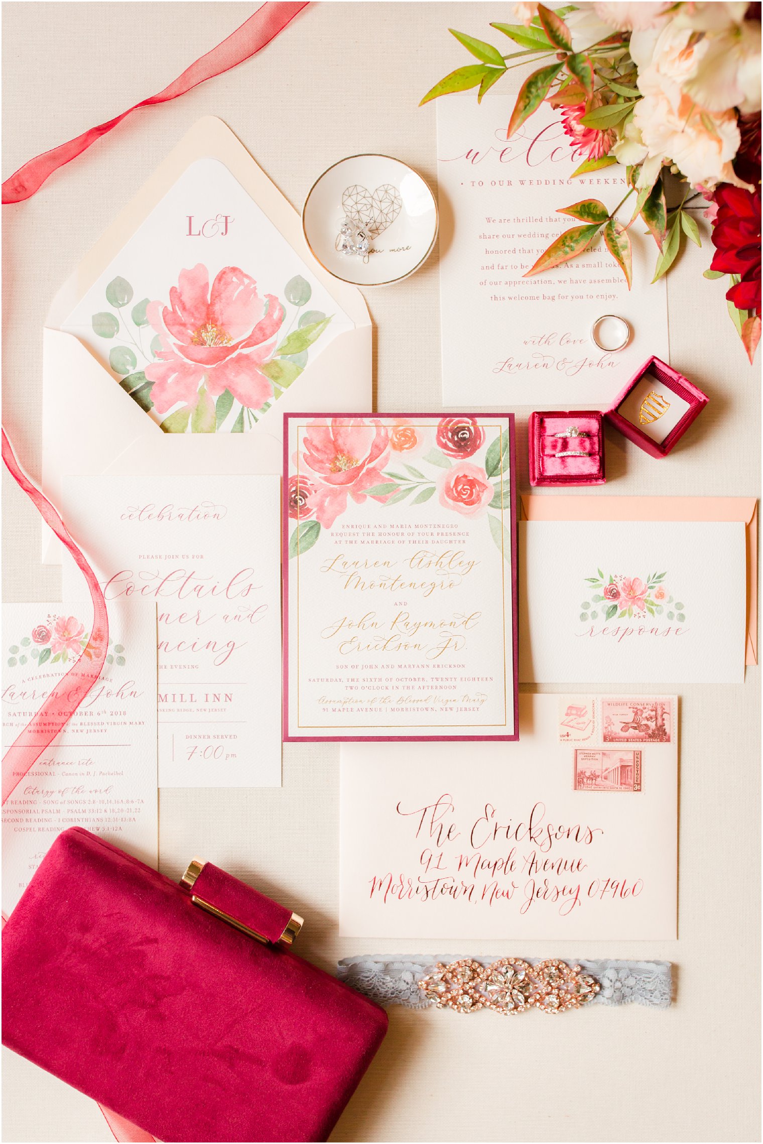 Morris County wedding day invitation suite by Crisp by Britt photographed by Idalia Photography