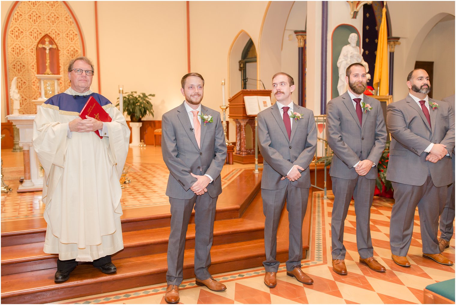 wedding ceremony at New Jersey church photographed by Idalia Photography