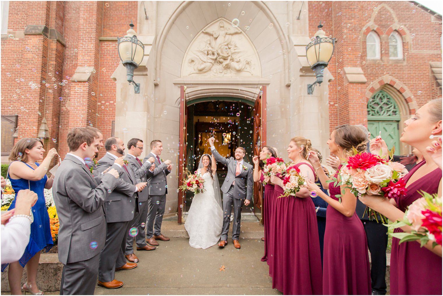 bubble exit for wedding day photographed by NJ wedding photographer Idalia Photography