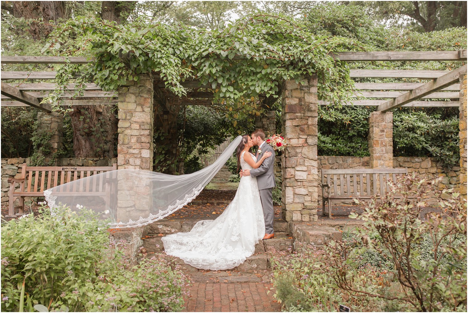 Pronovias lace wedding gown photographed at Olde Mill Inn by Idalia Photography