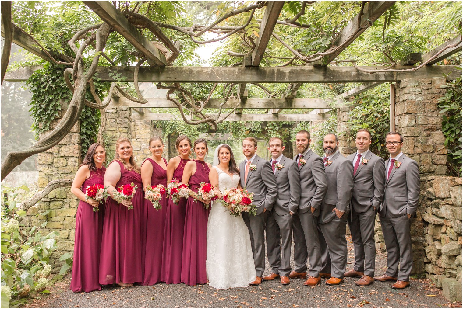 burgundy and grey wedding day photographed by Idalia Photography