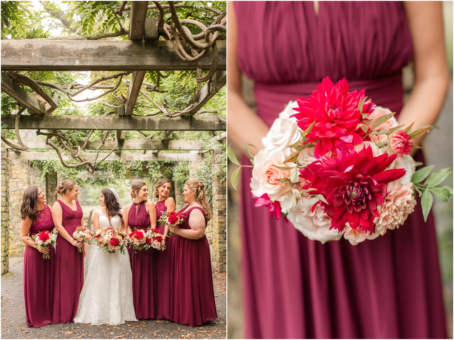red and white wedding florals by Blue Jasmine Design at Olde Mill Inn photographed by Idalia Photography