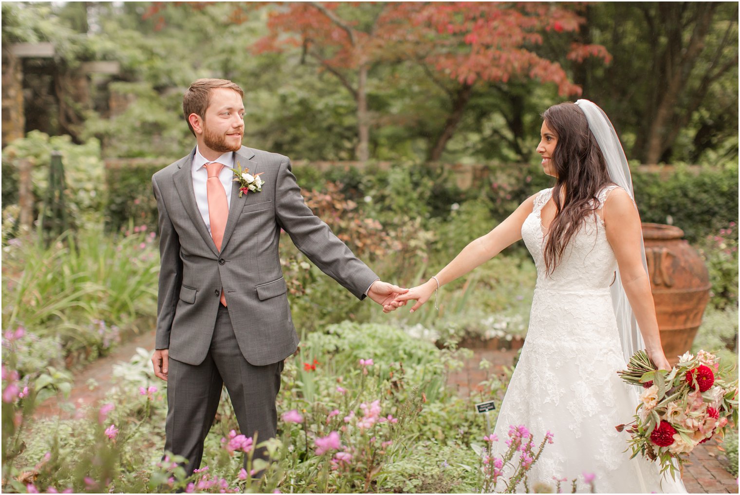 garden wedding day portraits at Olde Mill Inn photographed by Idalia Photography