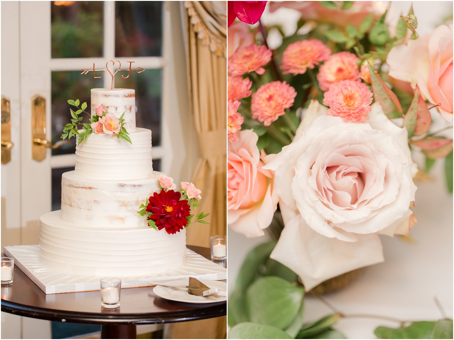 naked wedding cake by Palermo's Bakery at Olde Mill Inn photographed by Idalia Photography