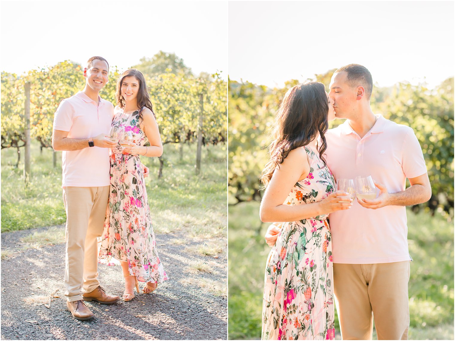 Engagement photos on a bright and sunny day in Cape May