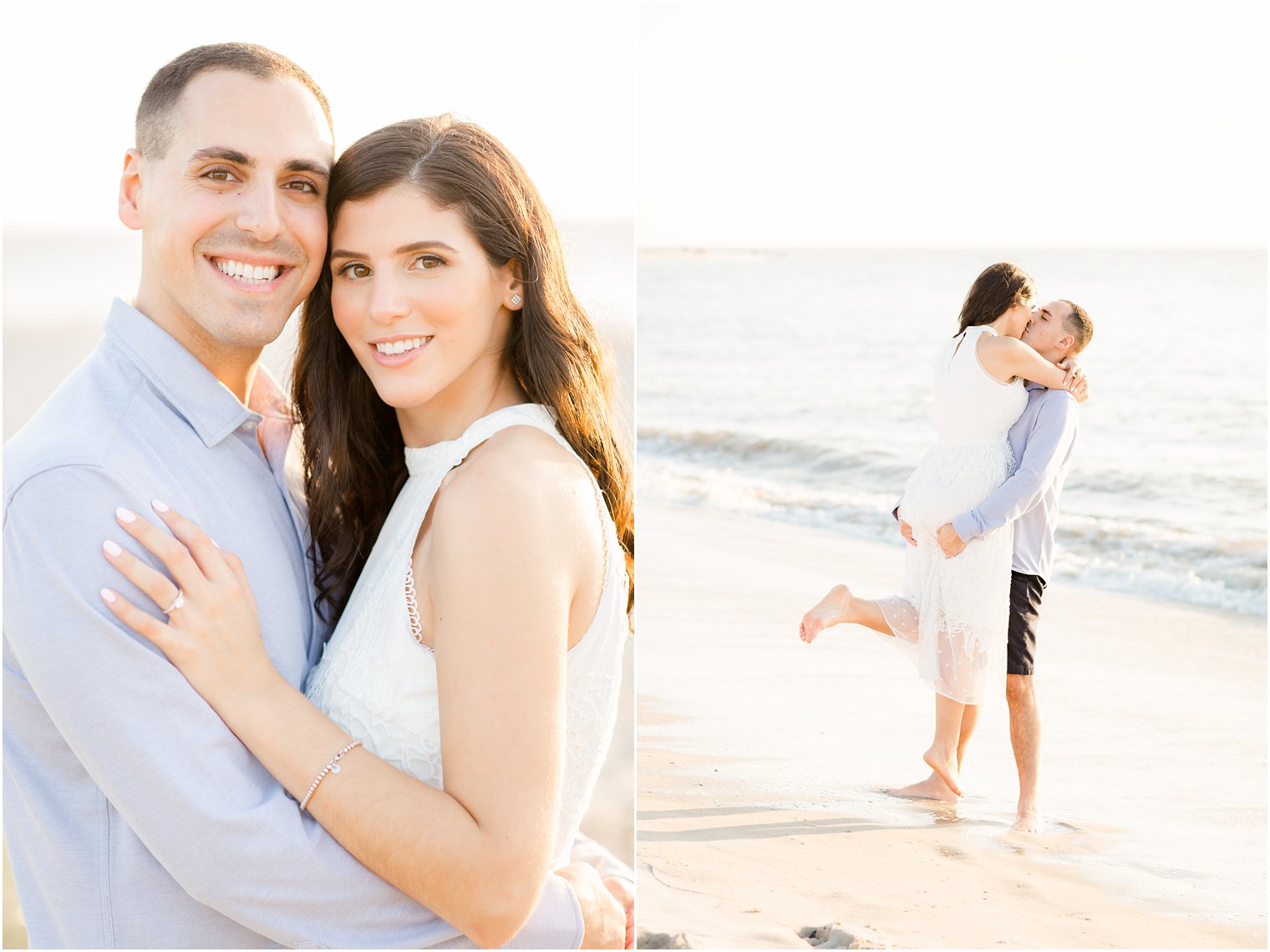 Posed and candid engagement photography in Cape May