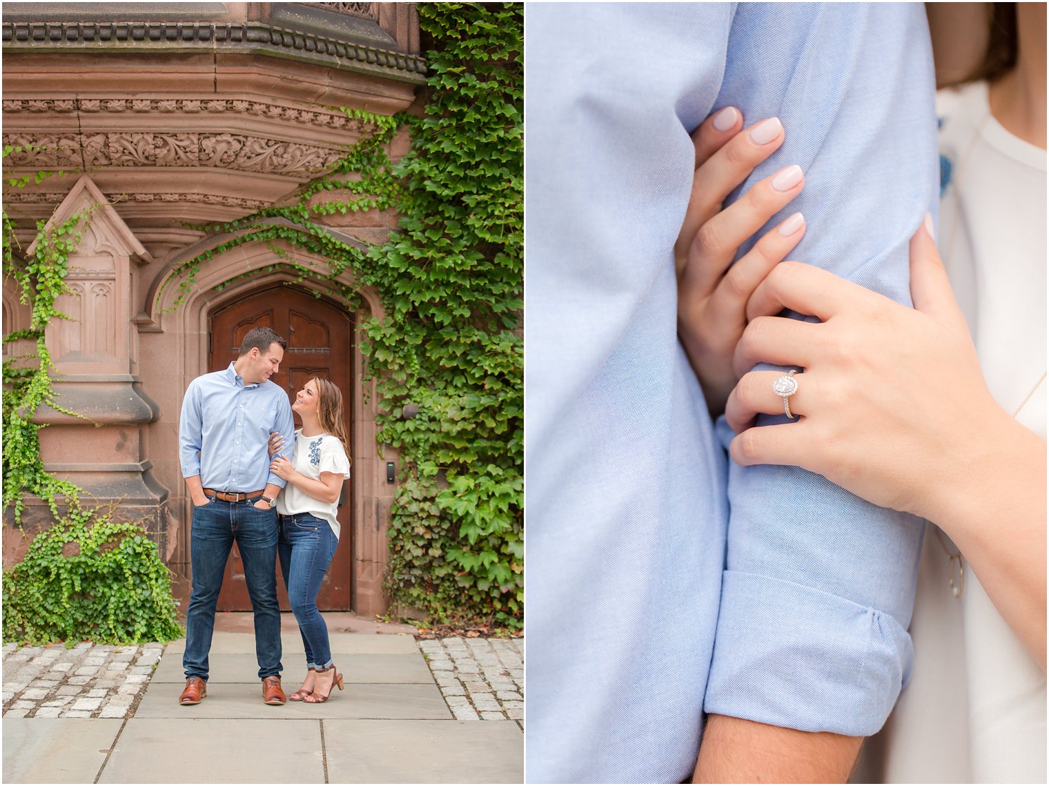 casual engagement portraits at Princeton University