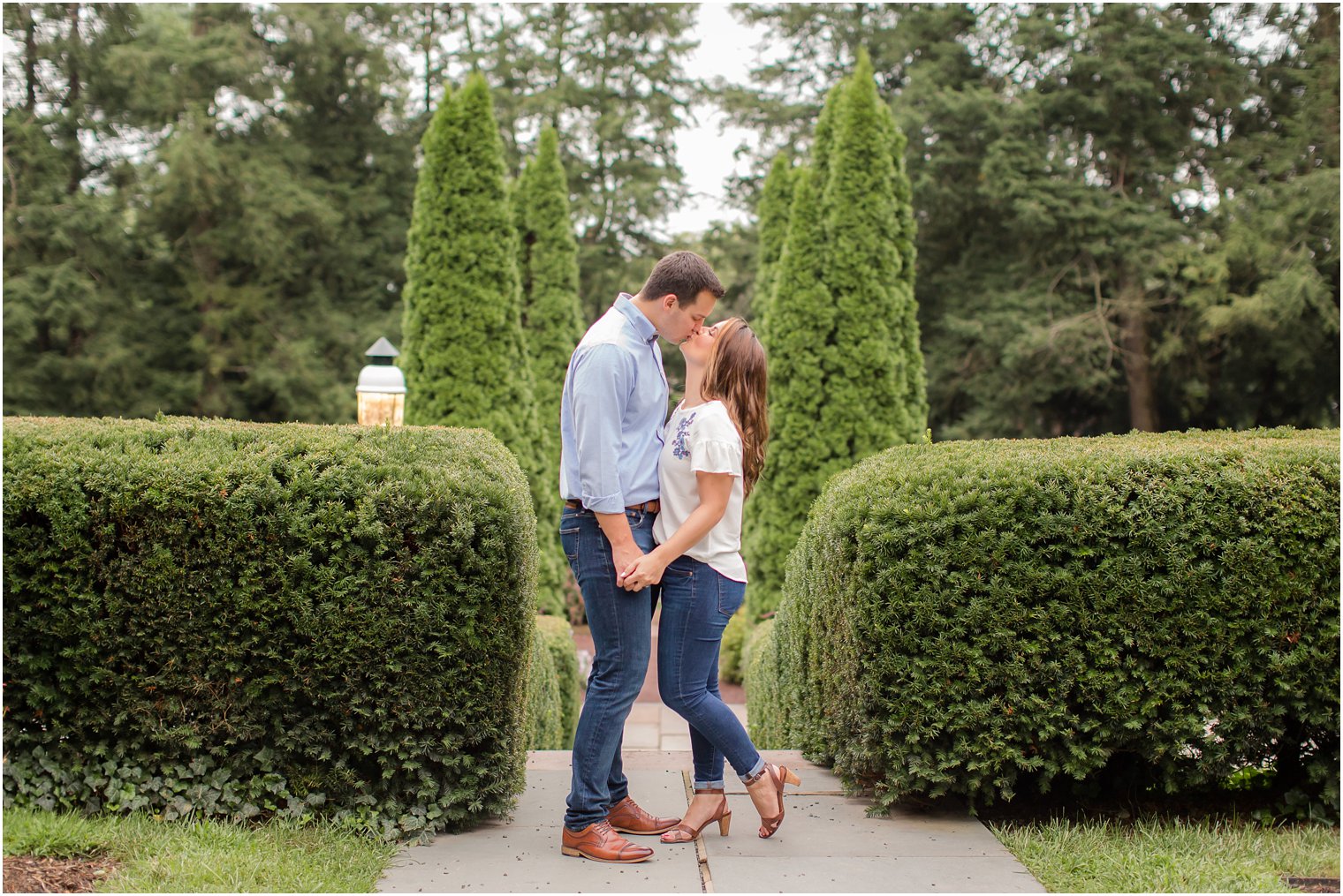 engagement portraits in Princeton University gardens with Idalia Photography