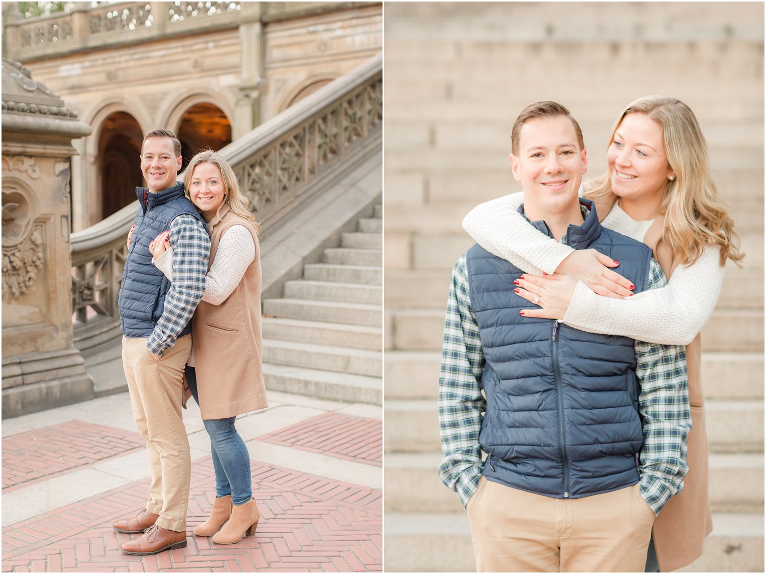 Engaged couple in Central Park 