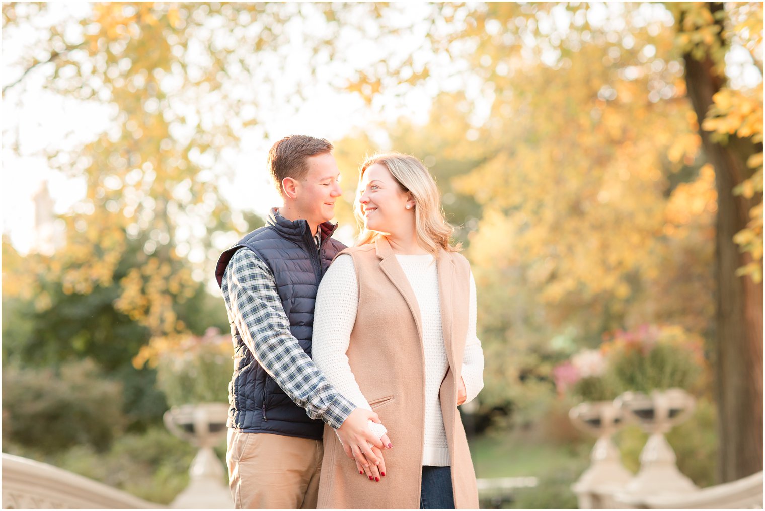 Gorgeous fall foliage engagement photo