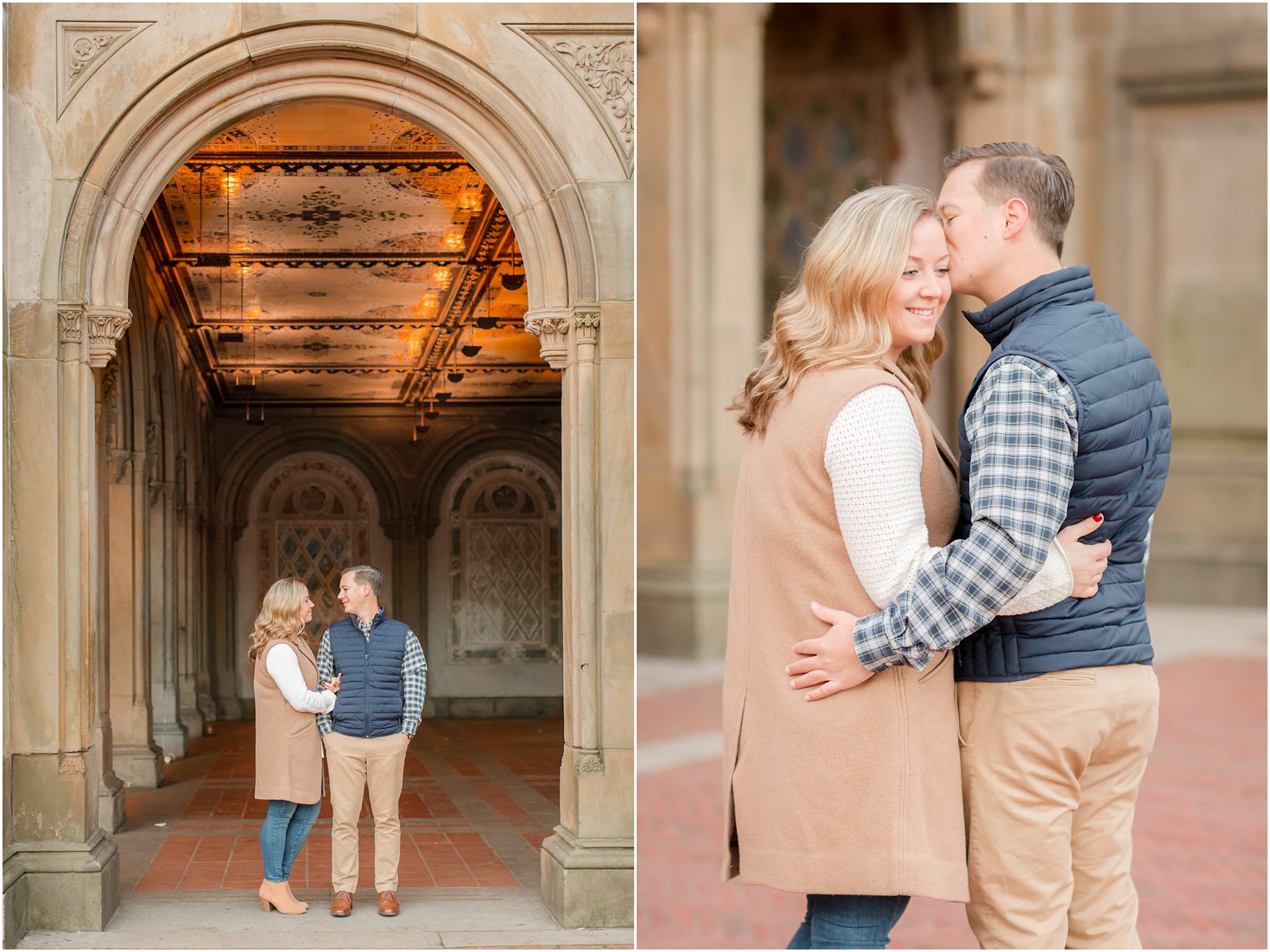 Engagement session in Central Park with fall colors