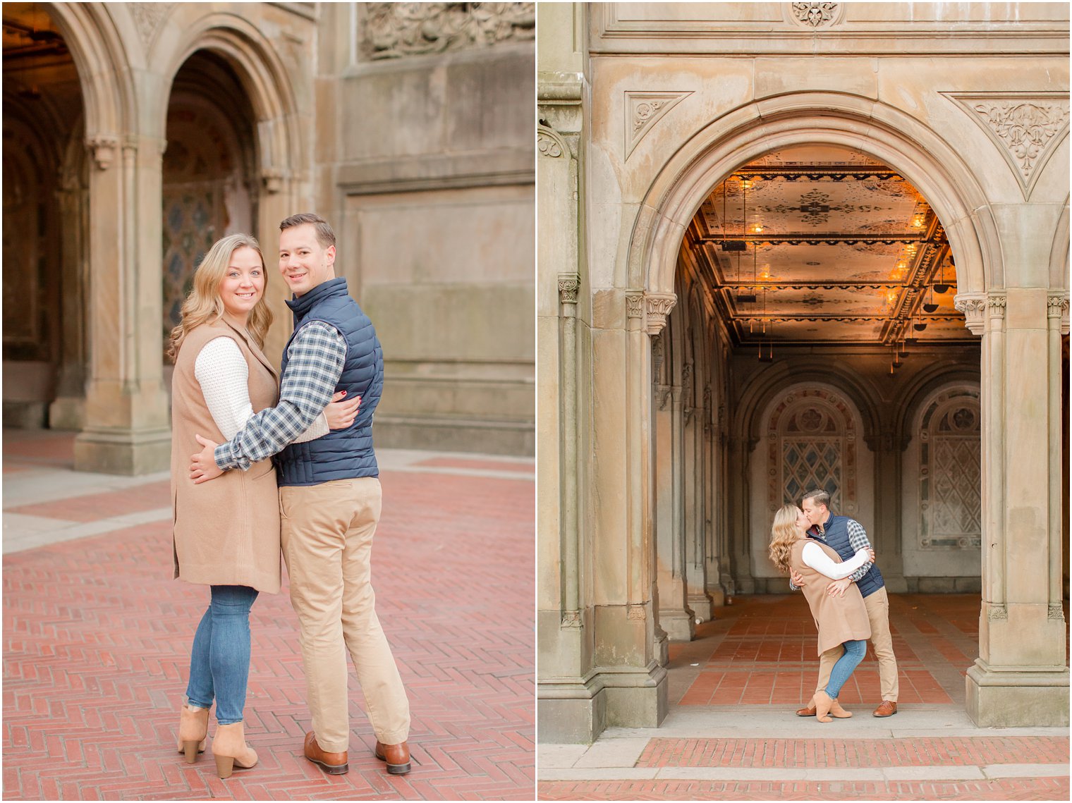 Bethesda Terrace engagement photos in the fall