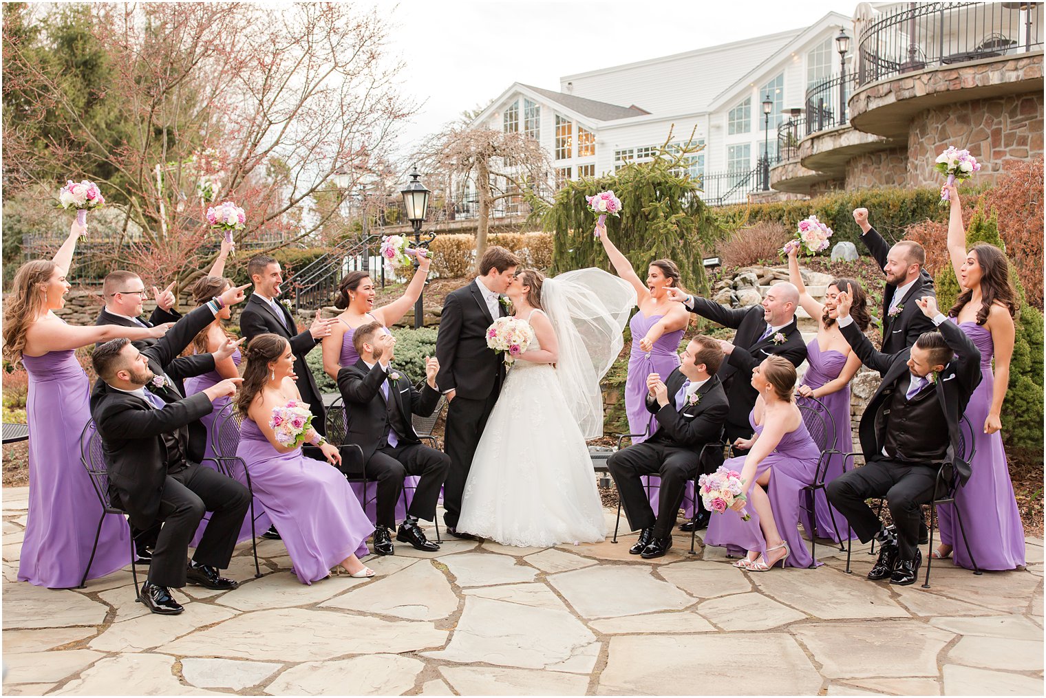 photo of bridal party at Park Savoy Estate in Florham Park, NJ