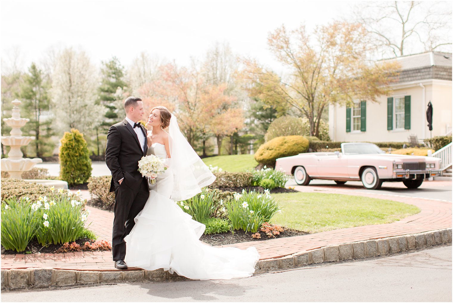 bride and groom at Pen Ryn Estate wedding in Bensalem, PA