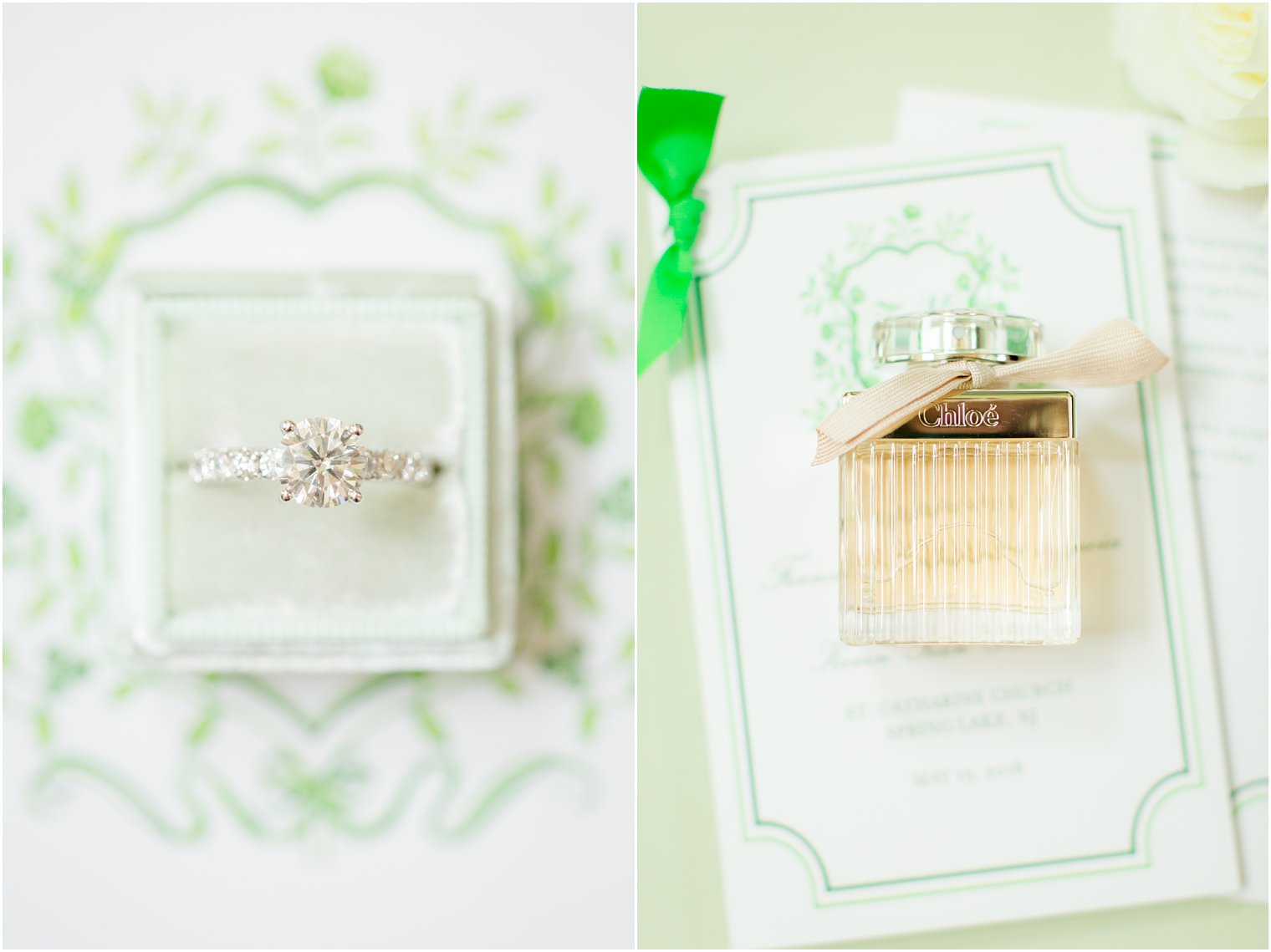 wedding ring and perfume for Spring Lake Golf Club wedding in Spring Lake, NJ