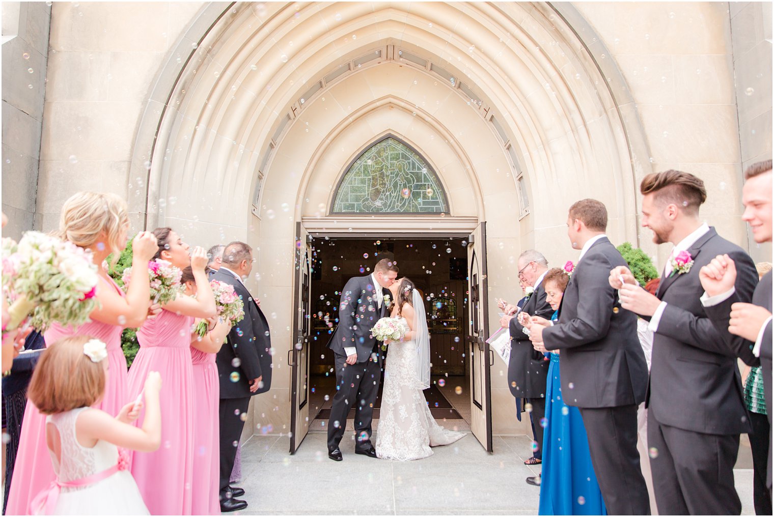 bubble-filled church exit 