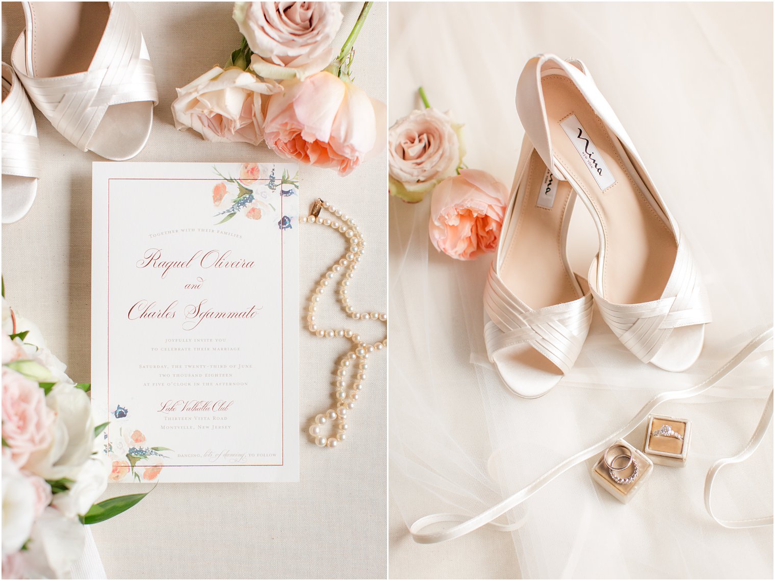 neutral bridal details for a Lake Valhalla wedding