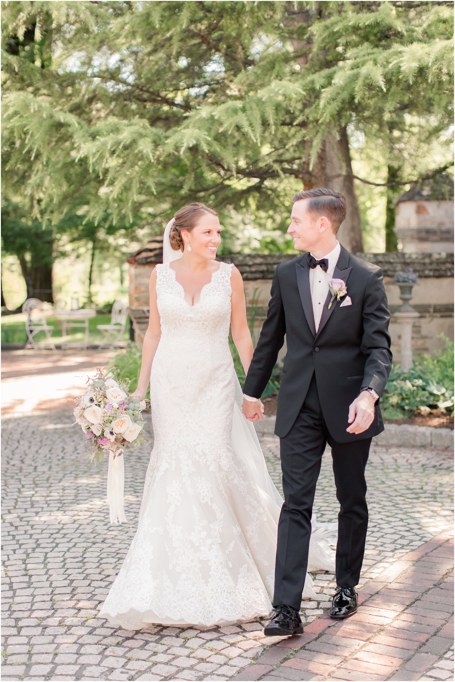 elegant couple at Pleasantdale Chateau wedding