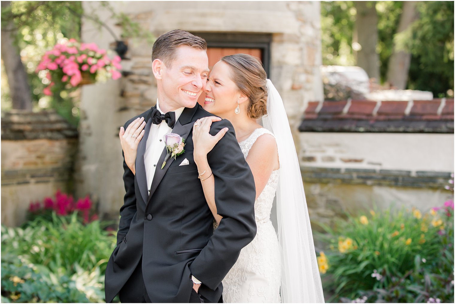 elegant couple at Pleasantdale Chateau wedding