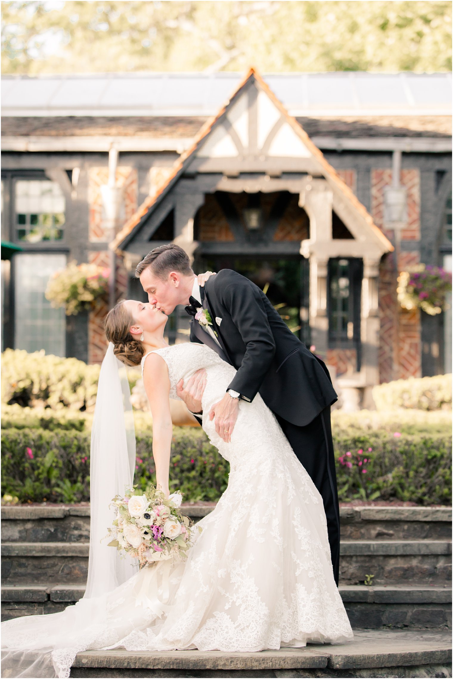 elegant couple at Pleasantdale Chateau wedding